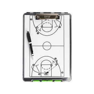 Dexas ClearView Clipcase clipboard in green, front view showing transparent top panel and low-profile clip