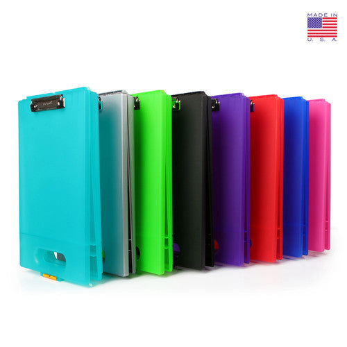 Dexas Clipcase 1 open to reveal interior storage compartment for pens and accessories