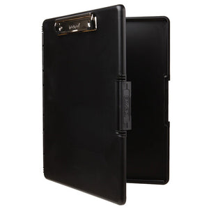 Dexas Slimcase 2 black clipboard closed, showing slim low-profile design