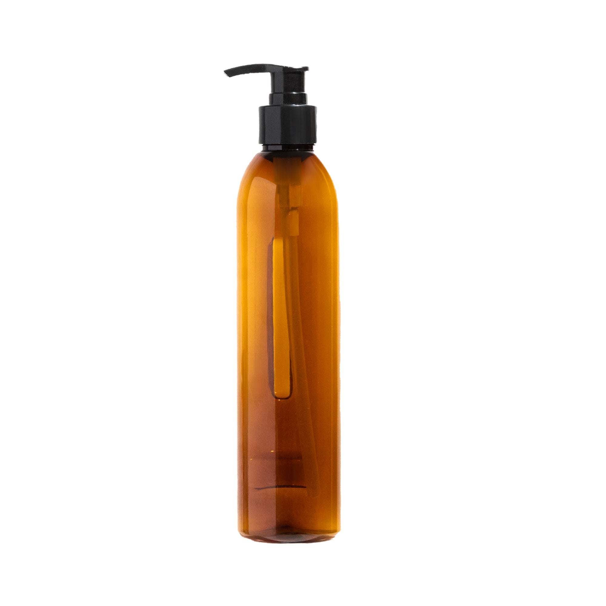Dolphy manual liquid soap dispenser in brown ABS, wall mounted showing the tall slim body and push pump dispensing head