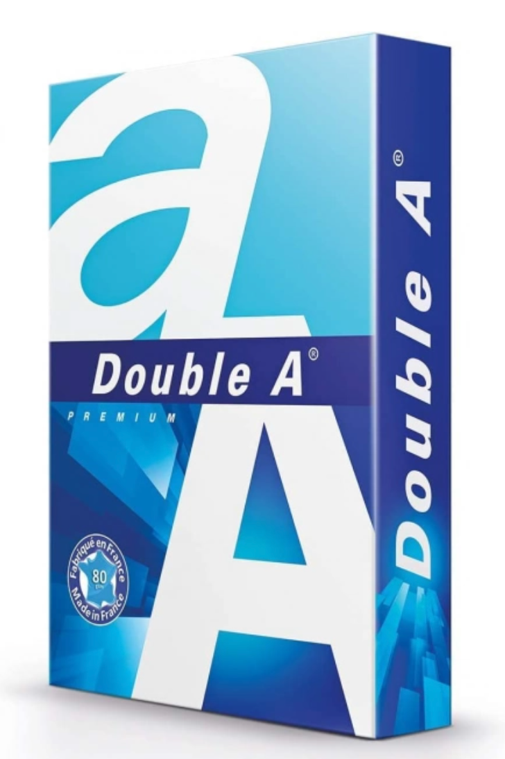Double A Premium A4 copy paper ream box shown upright on a clean white background.