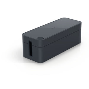 Durable Cavoline Cable Box L in graphite with lid closed, showing circular cable opening on top