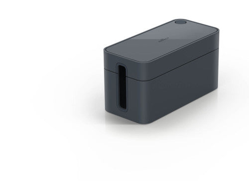 Durable Cavoline Cable Box S in graphite with lid closed, showing circular cable opening on top