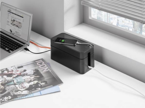 Durable Cavoline Cable Box S open view revealing interior space for power board and cables