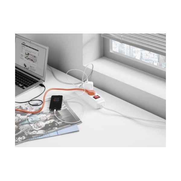 Side view of Durable Cavoline Cable Box S graphite showing rubberised cable outlet slots