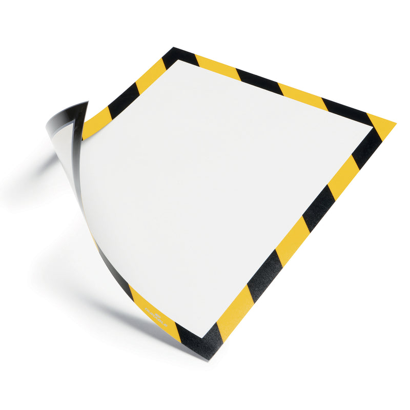 Durable DURAFRAME Magnetic A4 Security Frame Yellow Black Pack 5 - image 1