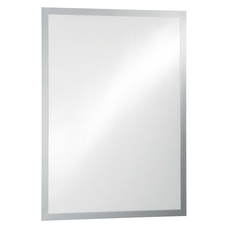Studio product image of the empty Durable DURAFRAME Poster 50 x 70cm Silver, showcasing the transparent display panel, slim magnetic silver border and clean minimalist design suitable for large format posters and signage.