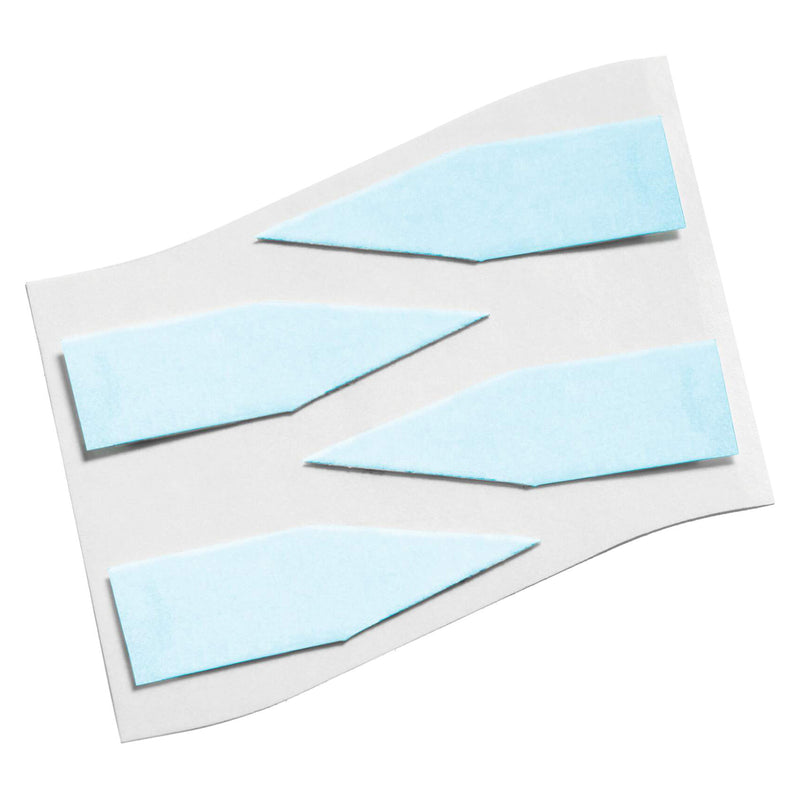 Close up of the specially designed adhesive mounting strips supplied with the Durable DURAFRAME Wallpaper Frame. The image highlights the removable adhesive technology developed for secure attachment to delicate surfaces without causing damage.