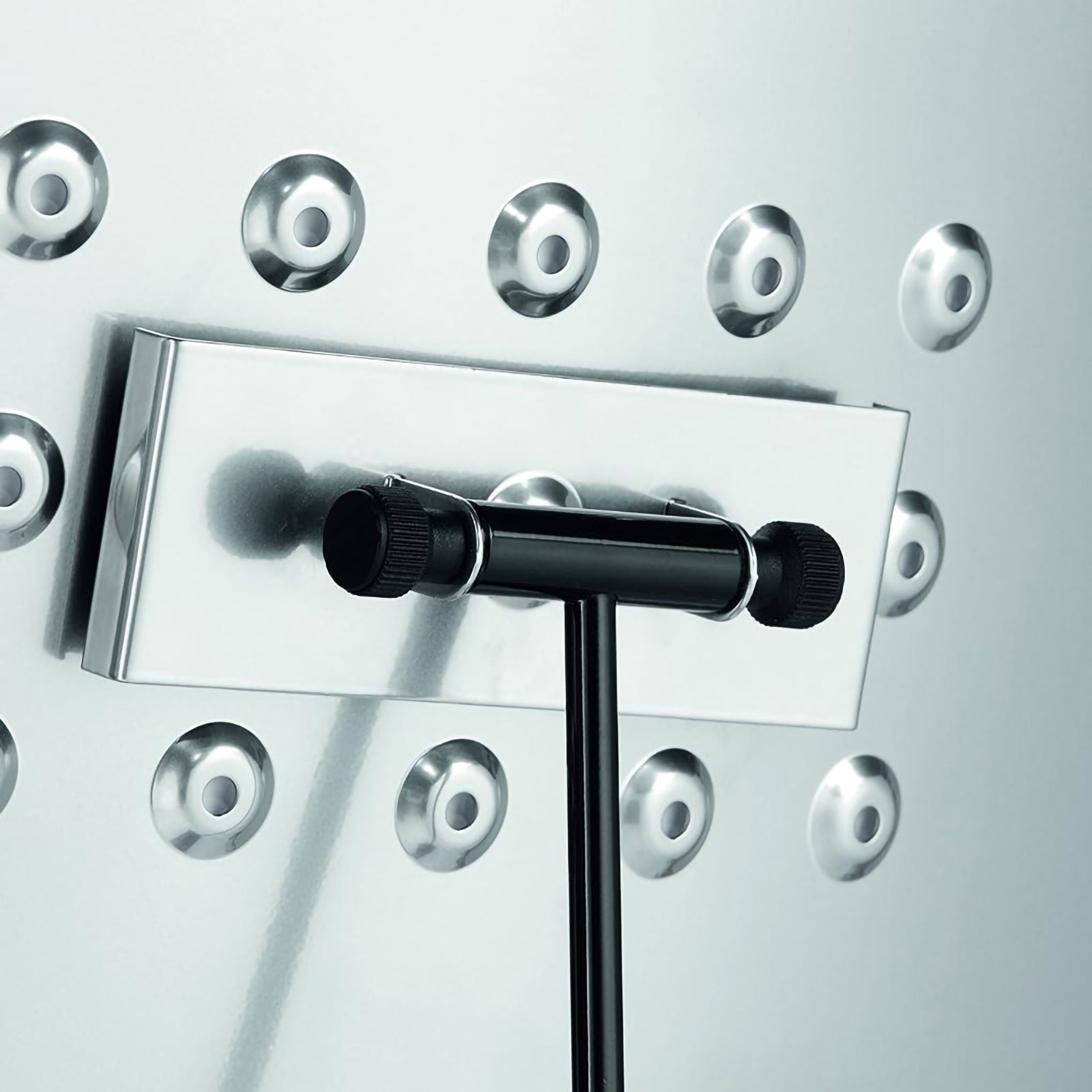 Rear close up showing the adjustable mounting mechanism on the back of the Durable Duraview Floor Stand, highlighting the robust construction and angle adjustment system that supports comfortable document viewing.