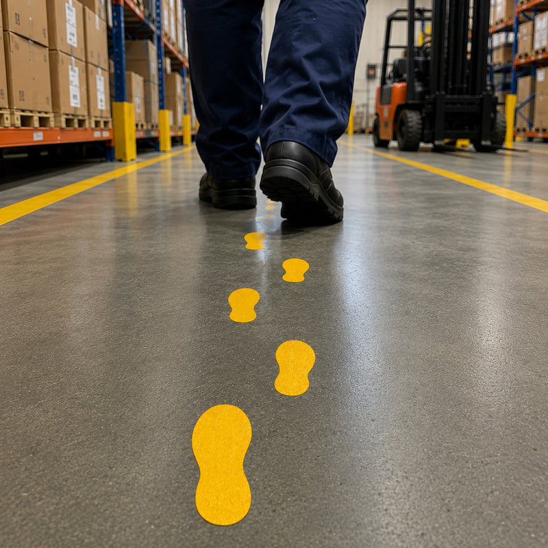 Durable Floor Marking Shape Foot Yellow Pack 10 - image 2