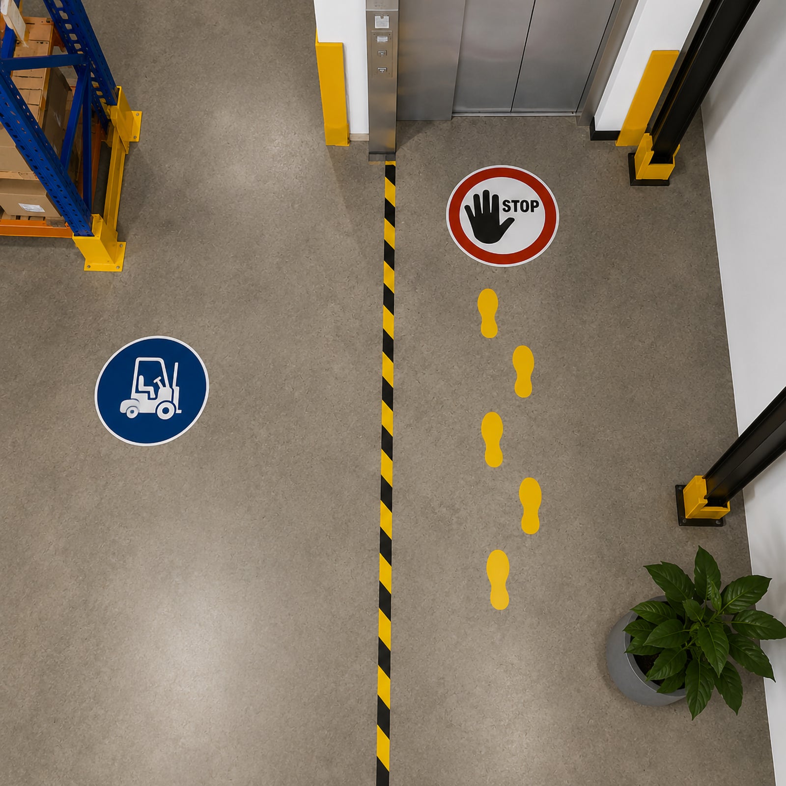 Durable Floor Marking Shape Foot Yellow Pack 10 - image 4