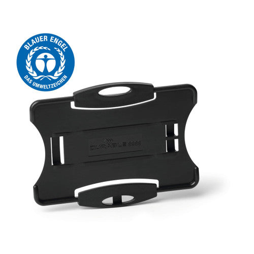 Durable ECO open ID card holder made from recycled plastic, shown in portrait orientation
