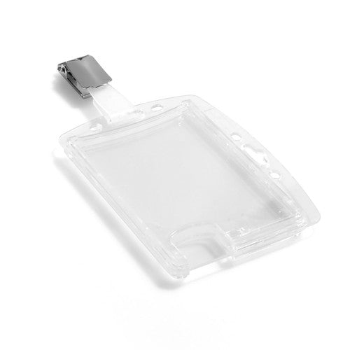 Durable ID Security Pass Holder Acrylic Duo with Rotating Clip Clear Box 25 - image 3