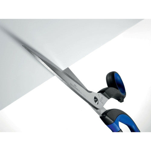 Close-up of Durable 8 inch scissors showing ice-hardened blades and adjustable tension screw