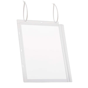 Durable water-resistant A4 pocket with two cable ties, portrait