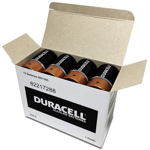 Duracell Coppertop alkaline D batteries pack of 12 with 10-year storage guarantee