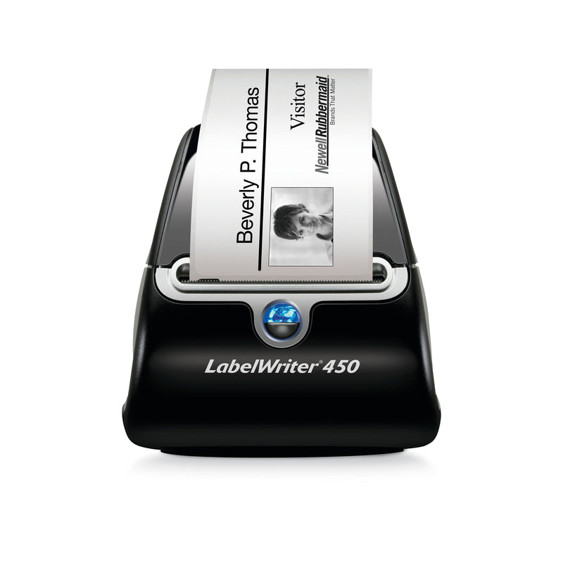 Dymo LabelWriter 450 printing a 54 x 101mm name badge label