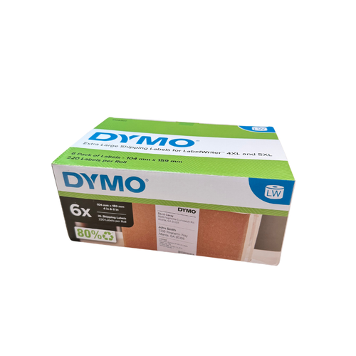 Dymo LabelWriter 5XL extra large shipping labels 104 x 159mm pack 6 rolls 1320 labels genuine RFID