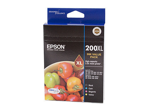 Epson C13T201692 200XL High Yield Durabrite Ultra Ink Value Pack 4 Colour