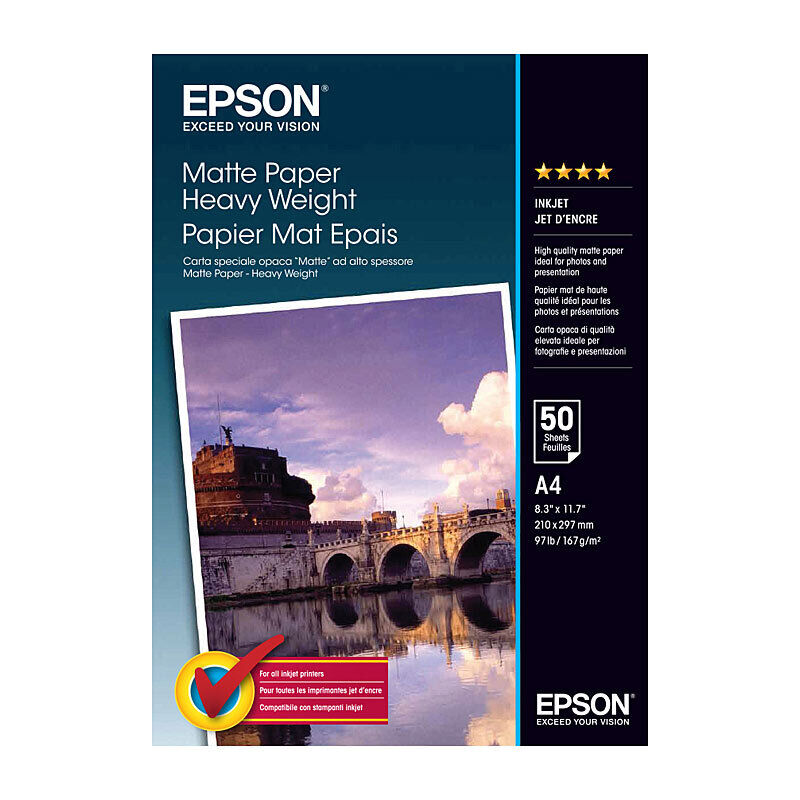 Epson S041256 Matte Heavyweight Paper A4 50 Sheets