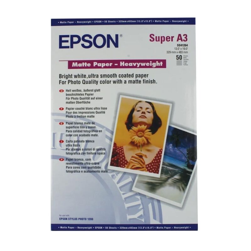 Epson S041264 Matte Heavyweight Paper A3+ 167gsm 50 Sheets