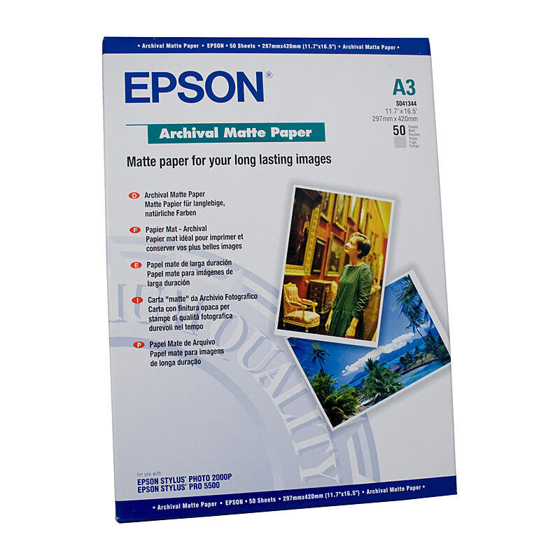 Epson S041344 Archival Matte Paper A3+ 20 Sheets