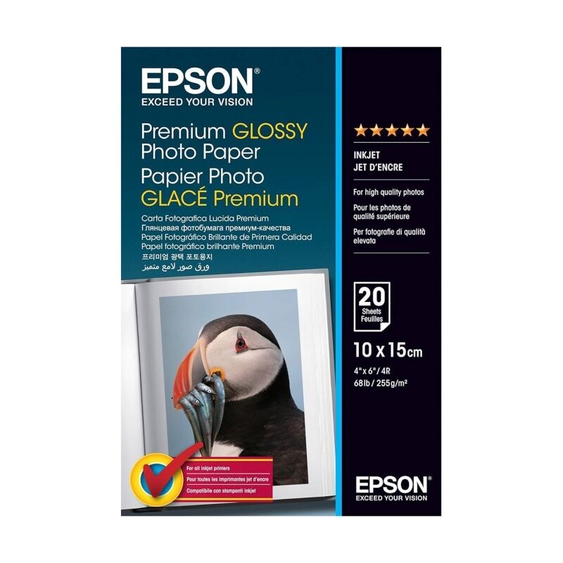 Epson S041706 Premium Glossy Photo Paper 4x6 255gsm 20 Sheets