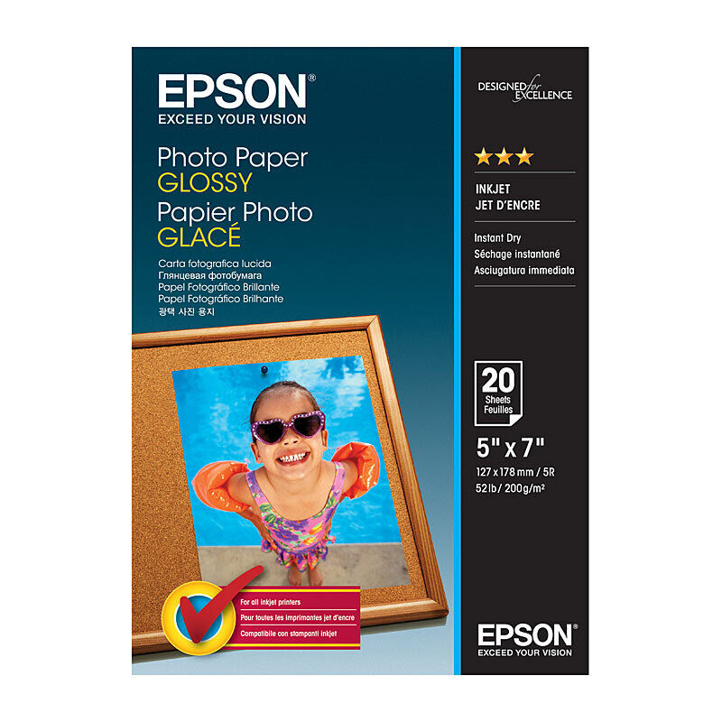 Epson S042544 Photo Paper Glossy 5x7 200gsm 20 Sheets