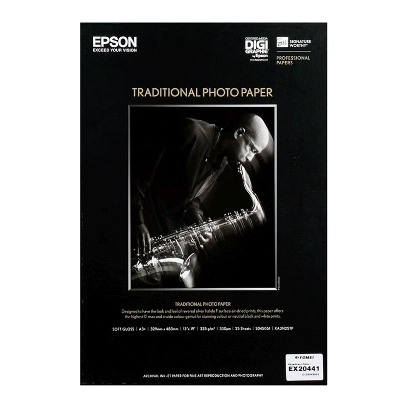 Epson S045051 Traditional Photo Paper A3+ 25 Sheets