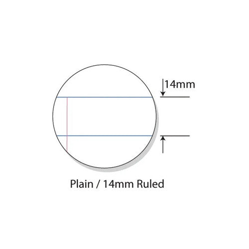 Writer Premium Story Book A4 64 Page Top Plain Bottom 14mm Solid Ruled Red Margin Pack 10 — open pages showing plain and ruled sections