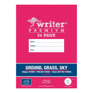 Writer Premium Project Book 330x240mm 64 Page Ground Grass Sky Plain Plus 18mm Dotted Thirds Cheese Cover Pack 10 — front cover