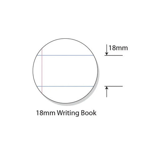 Writer Premium Writing Book A4 64 Page 18mm Solid Ruled Red Margin Pack 20 — open pages showing 18mm ruling