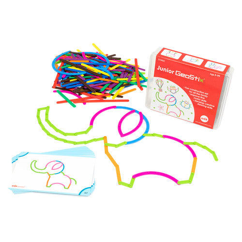 EDX Education Junior GeoStix 200-piece flexible stick construction set with activity cards