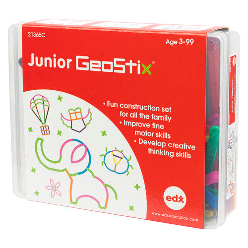 Assortment of colourful flexible GeoStix in 10 different lengths from 2.5cm to 15cm