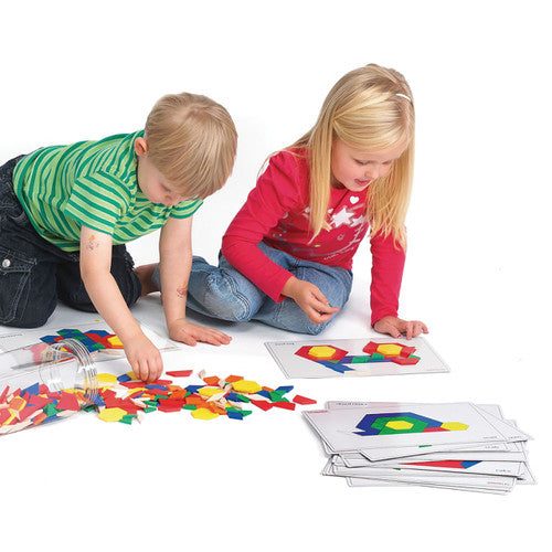 Pattern block cards and activity guide included with EDX Education classroom set