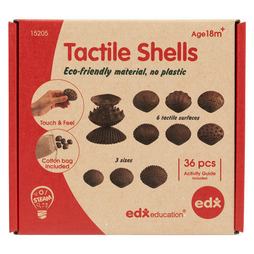Close-up of six different tactile surface textures on EDX Education shells