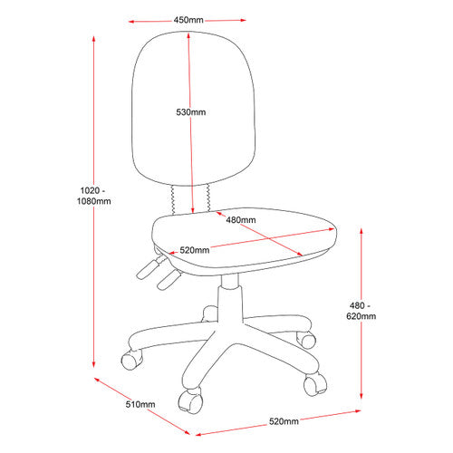 Rapidline EG100CH Heavy Duty High Back Commercial Grade Operator Chair Black Fabric