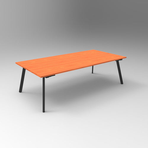Rapidline Eternity Rectangle Meeting and Boardroom Table 2400 x 1200mm Cherry / Black Satin