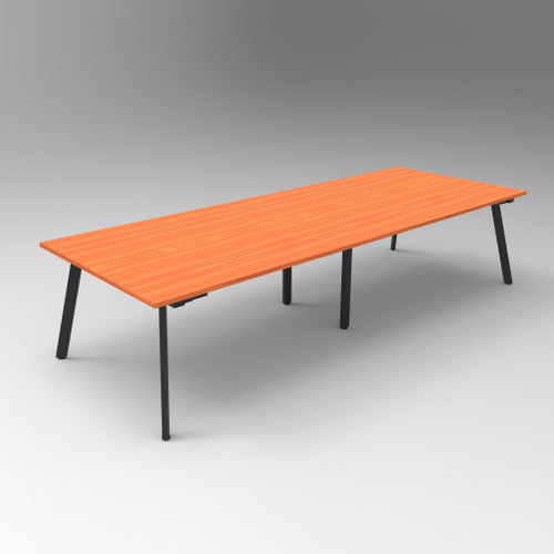 Rapidline Eternity Rectangle Meeting and Boardroom Table 3200 x 1200mm Cherry / Black Satin