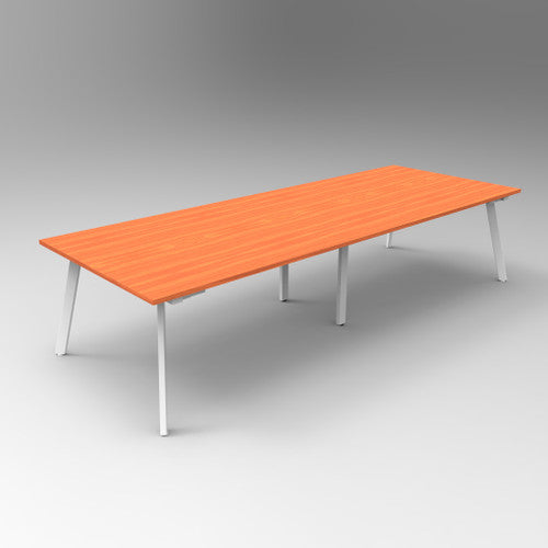 Rapidline Eternity Rectangle Meeting and Boardroom Table 3200 x 1200mm Cherry / White Satin