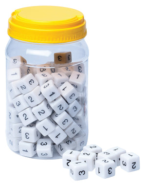 One Two Three Dice Set of 100 Early Number Concepts with Storage Jar