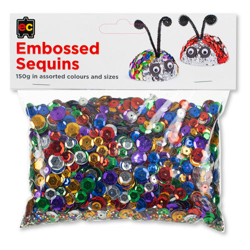 Educational Colours Embossed Sequins 150g
