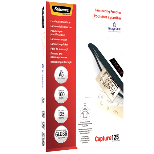 Fellowes ImageLast A5 125 Micron Laminating Pouch Pack 100