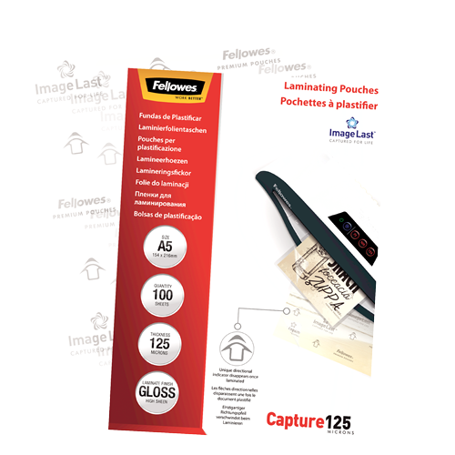 Fellowes ImageLast A5 125 Micron Laminating Pouch Pack 100
