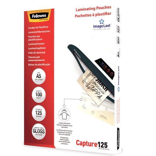 Fellowes ImageLast A5 125 Micron Laminating Pouch Pack 100
