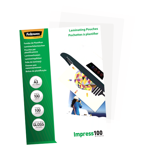 Fellowes Glossy A3 100 Micron Laminating Pouch 100 Pack