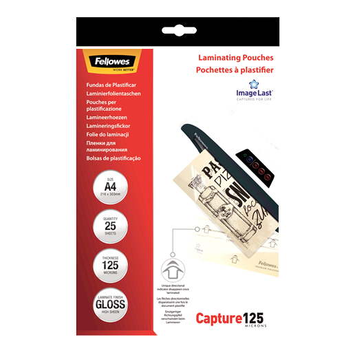 Fellowes ImageLast A4 125 Micron Laminating Pouch Pack 25