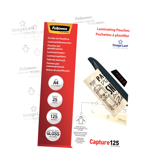 Fellowes ImageLast A4 125 Micron Laminating Pouch Pack 25