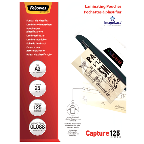 Fellowes ImageLast A3 125 Micron Laminating Pouch Pack 25