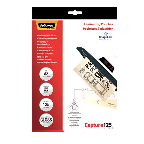 Fellowes ImageLast A3 125 Micron Laminating Pouch Pack 25